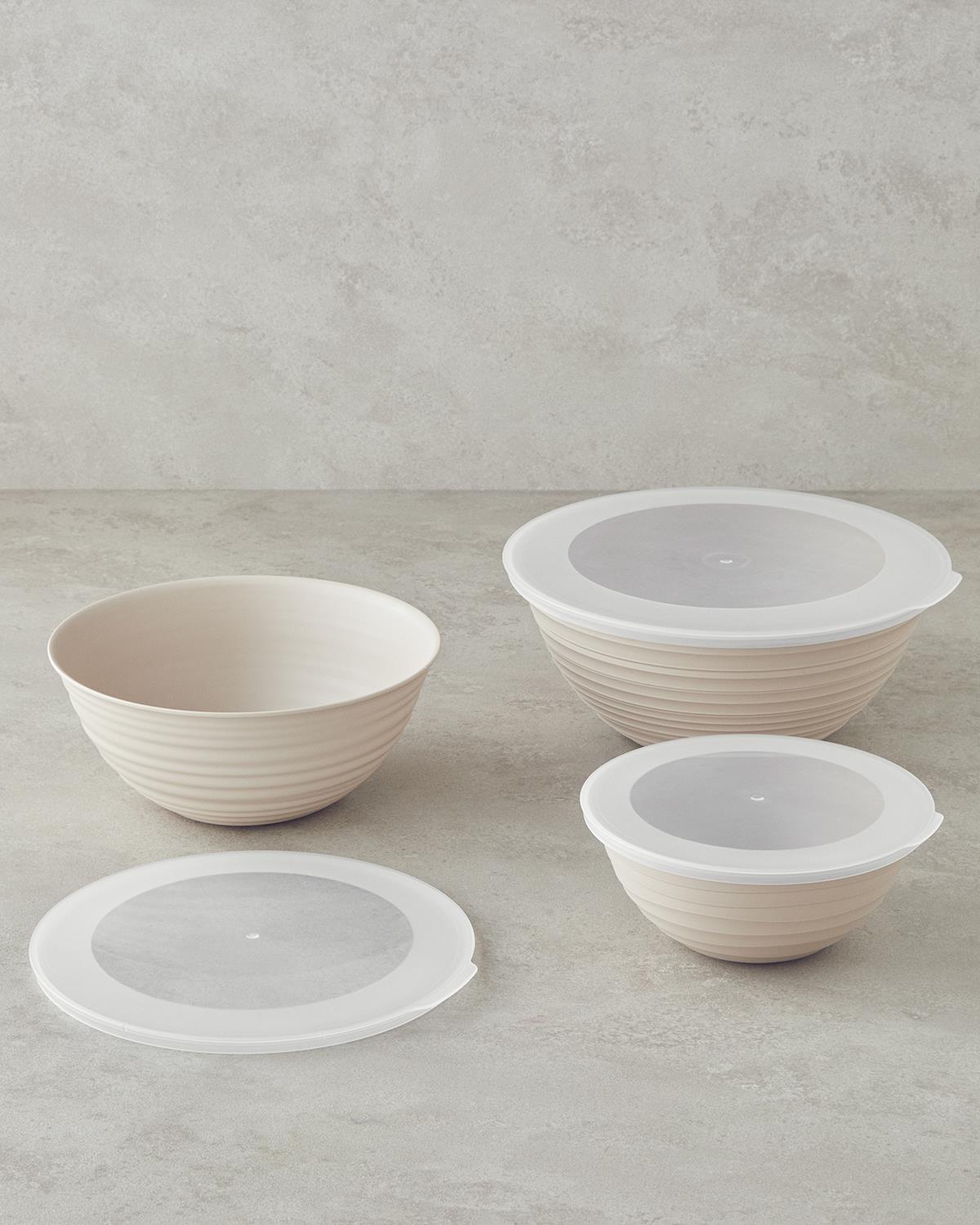 Deanna Кутия За Съхранение 3 части Пластмаса 1-2-3 л Кремав