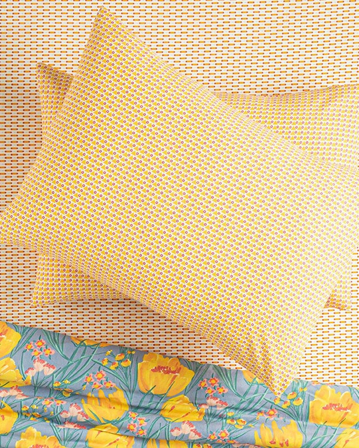 Delta Кълъфка За Възглавница 2Бр., Лесно За Гладене, Жълто, 50 X 70 Cm