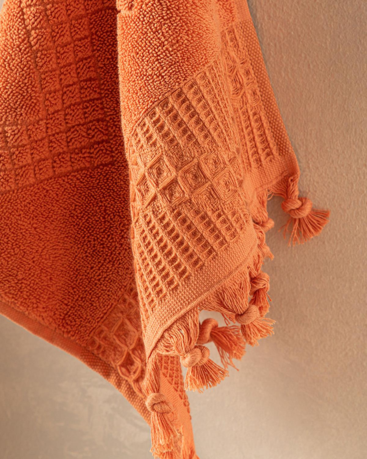 Delta Хавлии За Ръце С Ресни, Памучен, Керемидено Червено, 30 X 40 Cm