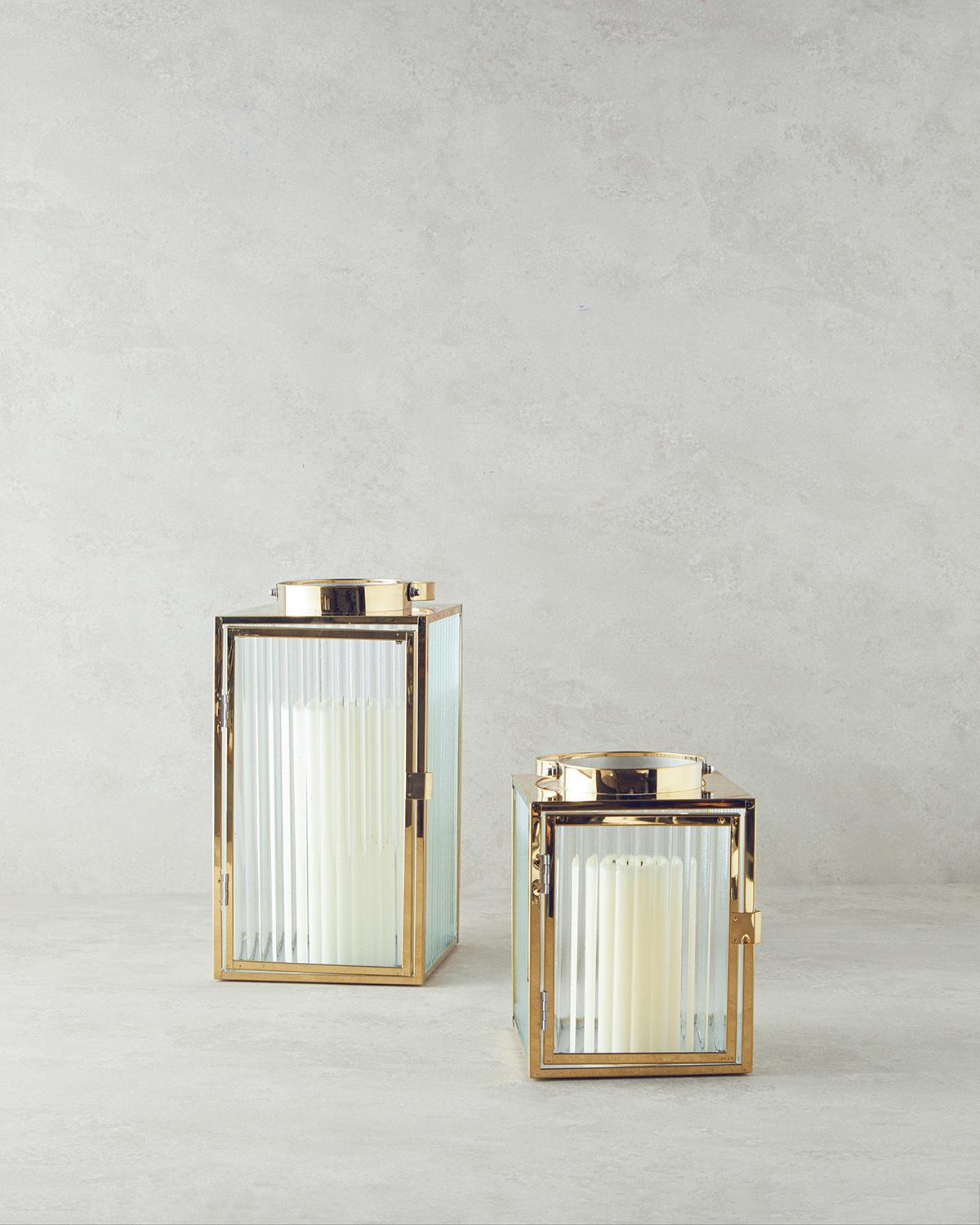 Deluxe Metal Lantern 39 cm Gold