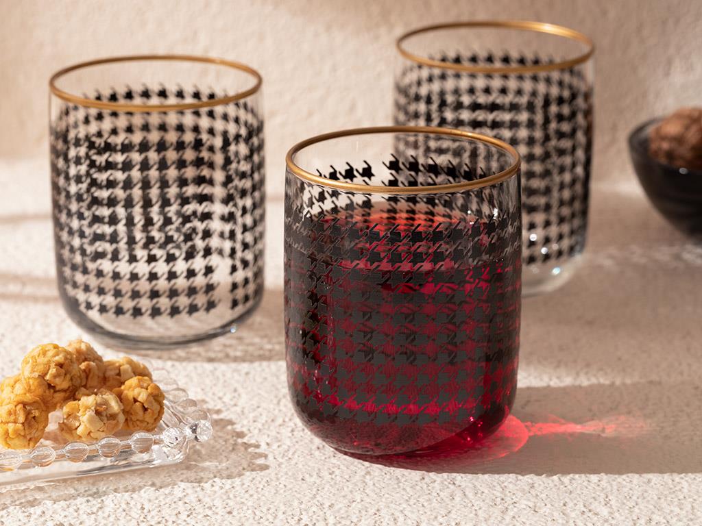 Denby Pied de poule ЧАША ЗА БЕЗАЛКОХОЛНО 3 бр. Cam 270 ml Black-Gold