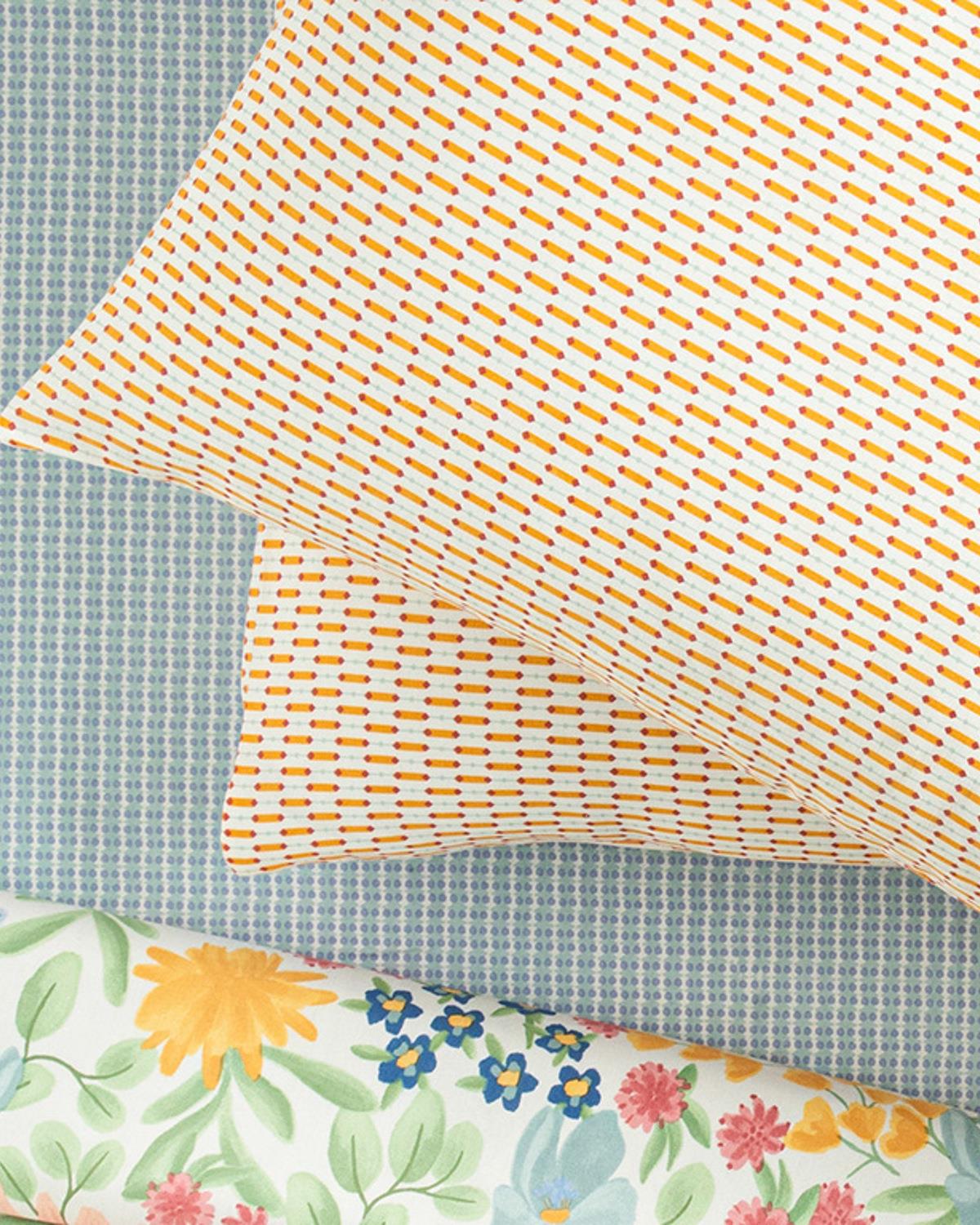 Diamond Stripe Кълъфка За Възглавница 2Бр., Лесно За Гладене, Жълто, 50 X 70 Cm