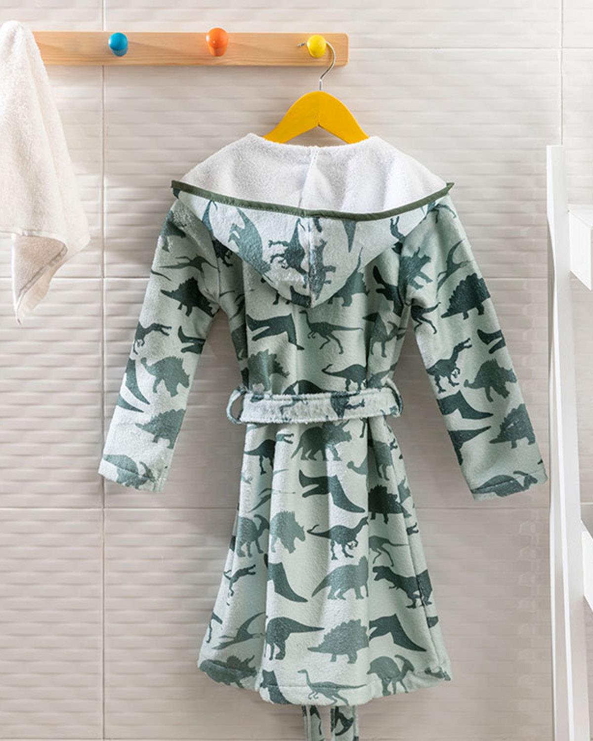 Dinosaurs Детски Халат За Баня Кадифе 8-10 години Зелен