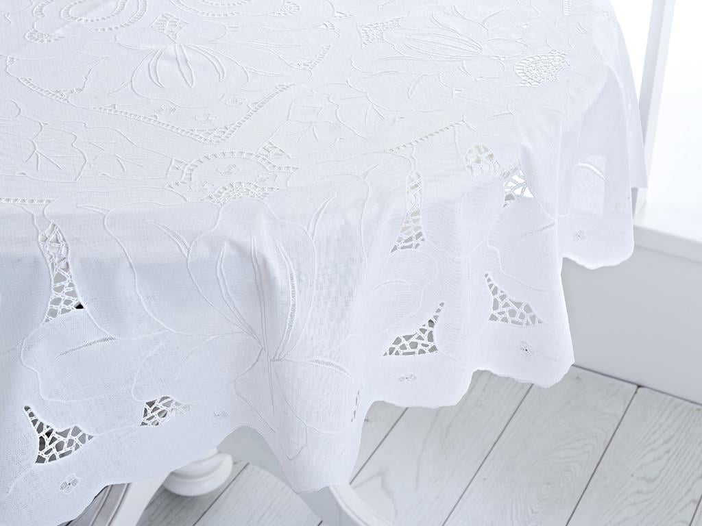 Dora Покривка за Маса Кръгла Винил 152 cm White
