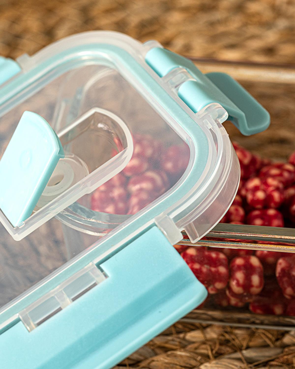 Doria Glass Storage Box 320 ml Turquoise