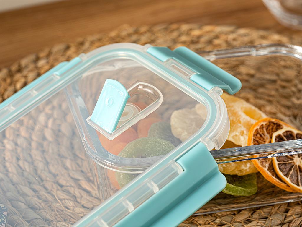 Doria Glass Storage Box 750 ml Turquoise