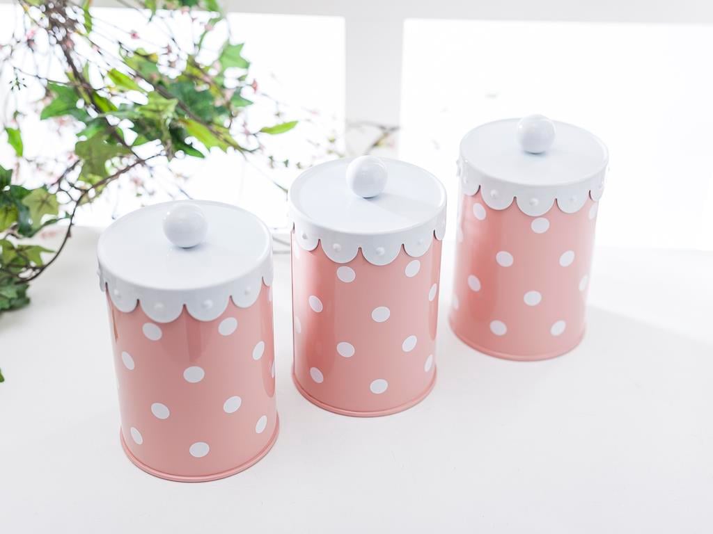 Dots КУТИЯ ЗА СЪХРАНЕНИЕ 3 бр. Метален Pink