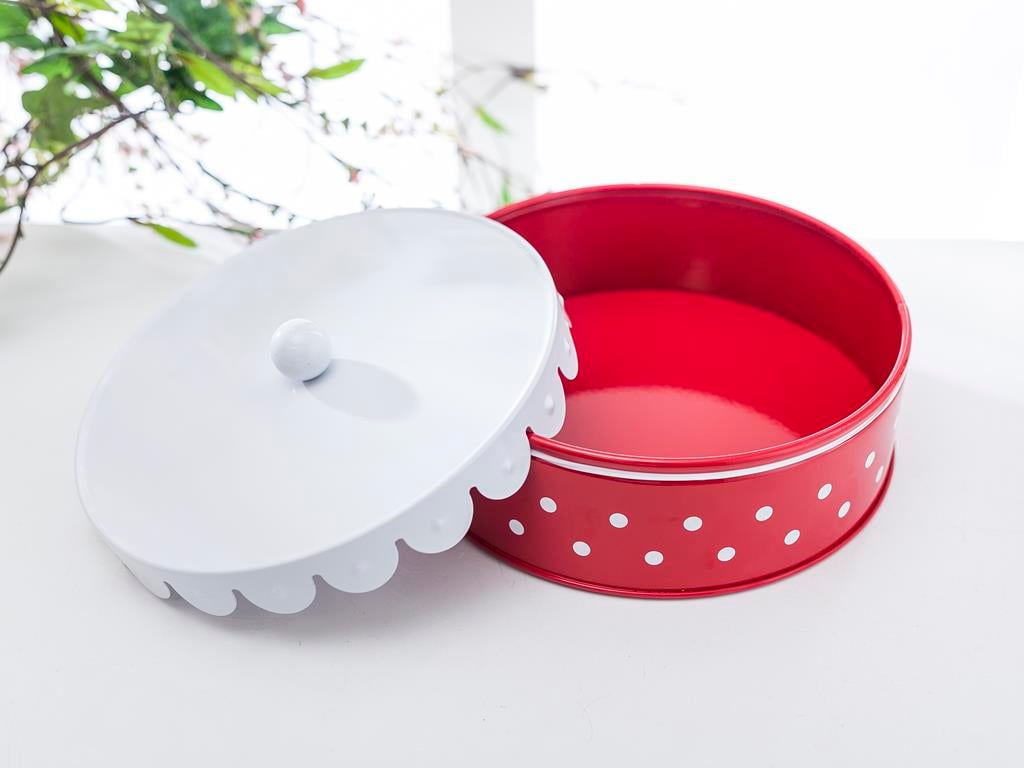 Dots КУТИЯ ЗА СЪХРАНЕНИЕ Малка Метален Red