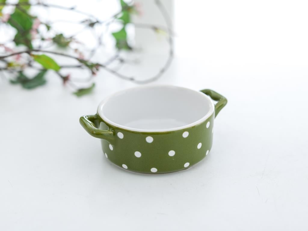 Dots ТЕПСИЯ ЗА ФУРНА Кръгло с дръжка Stoneware LightGreen