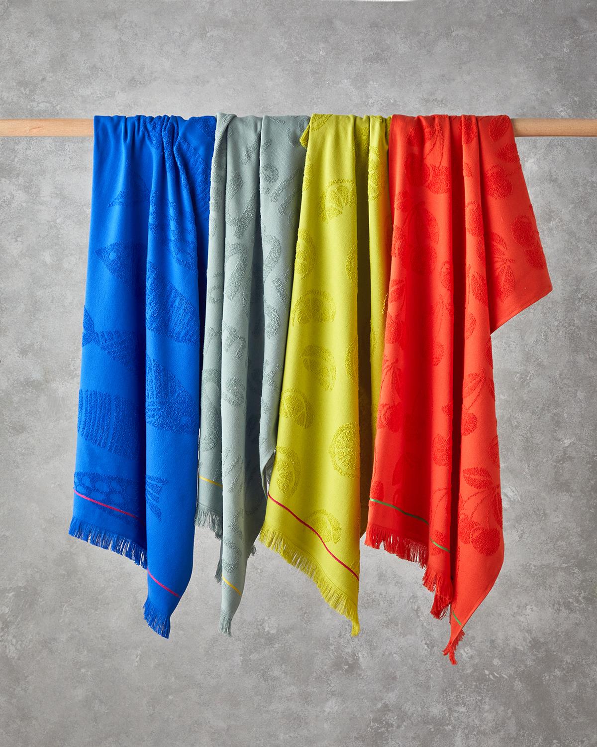 Dynamic Word Кърпа За Плаж Памучен 70x140 см Морскосин