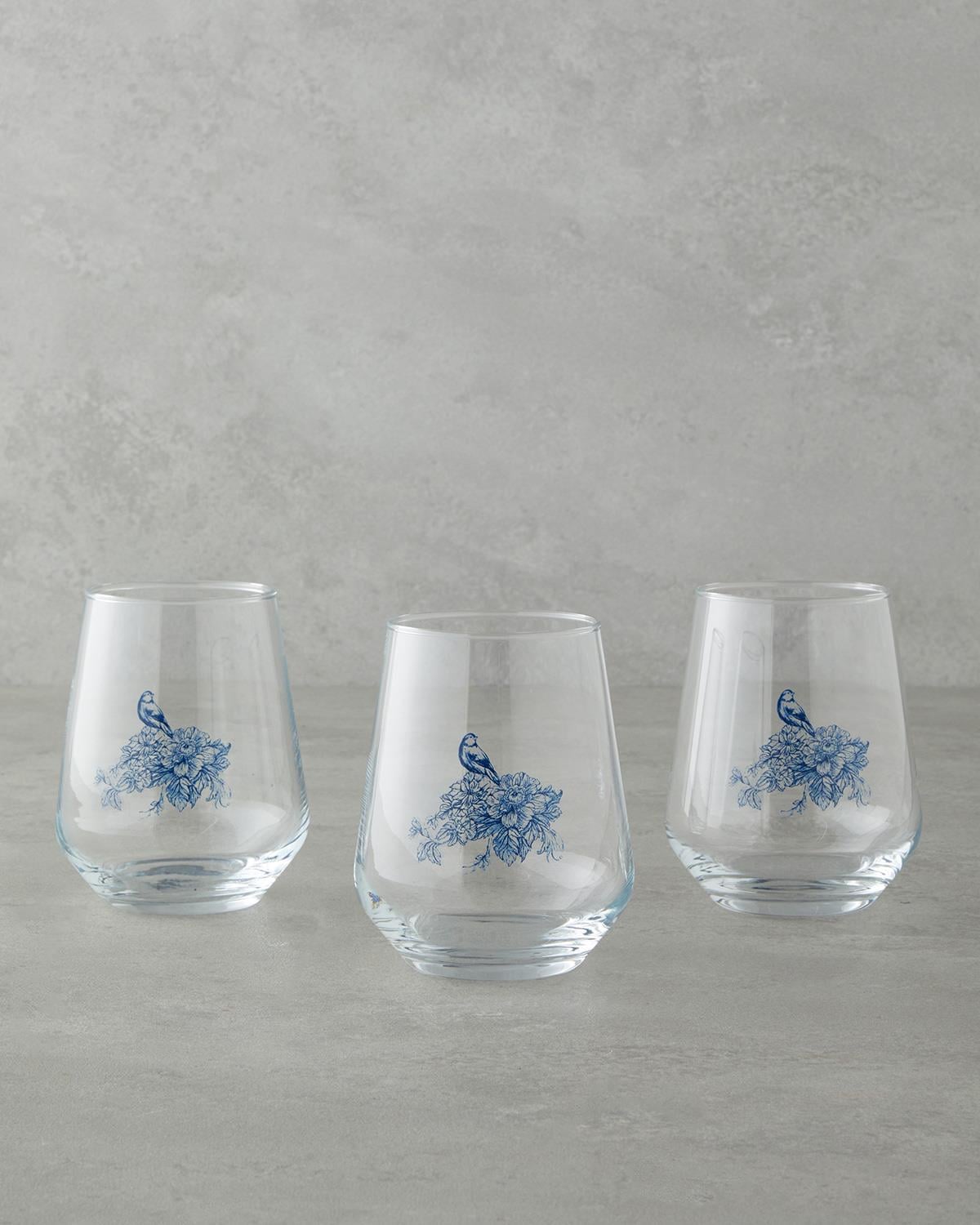 Чаша 3 бр. Стъкло 425 мл Морскосин