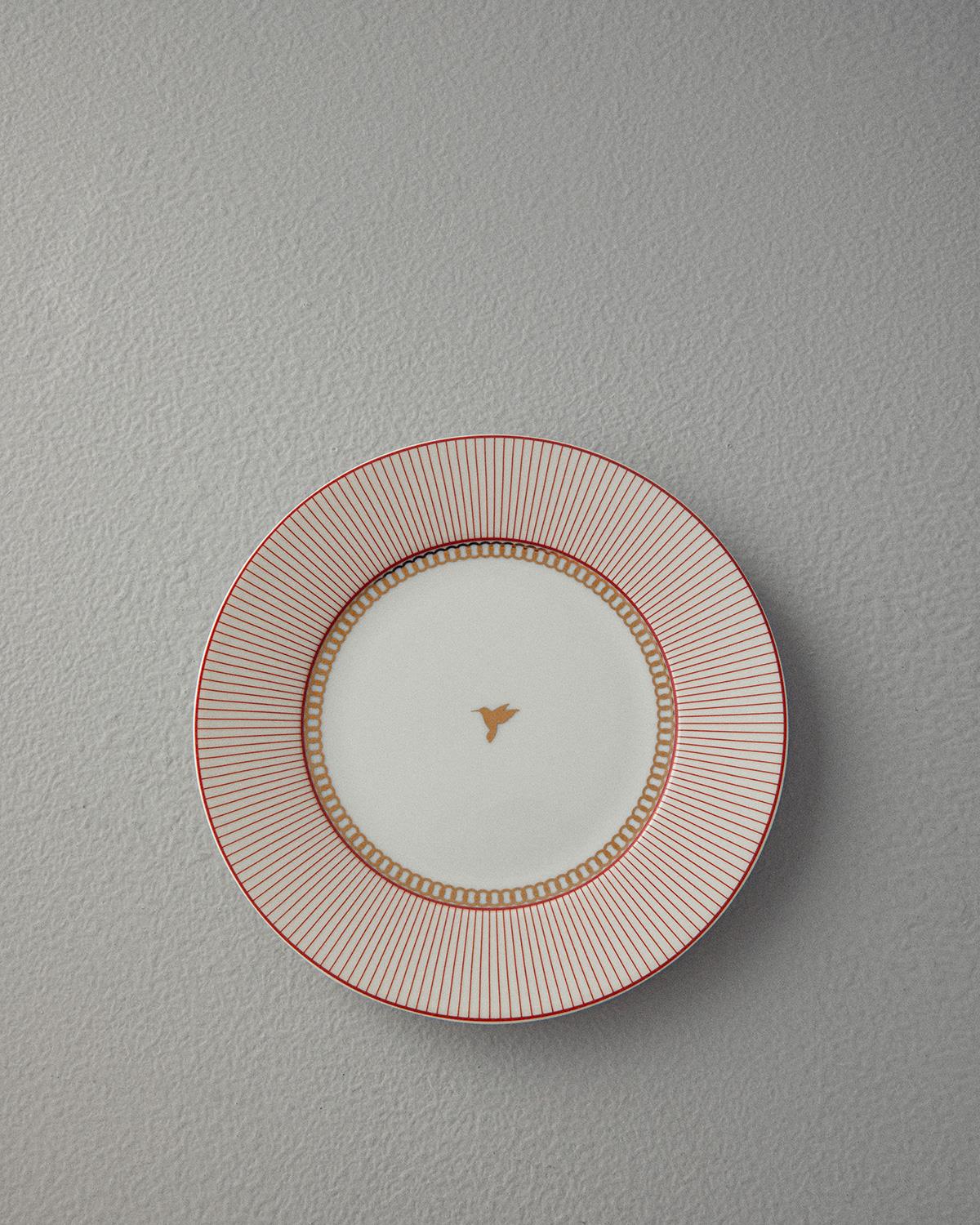 Effect Комплект За Хранене Порцелан 24 части за 6 души Червен