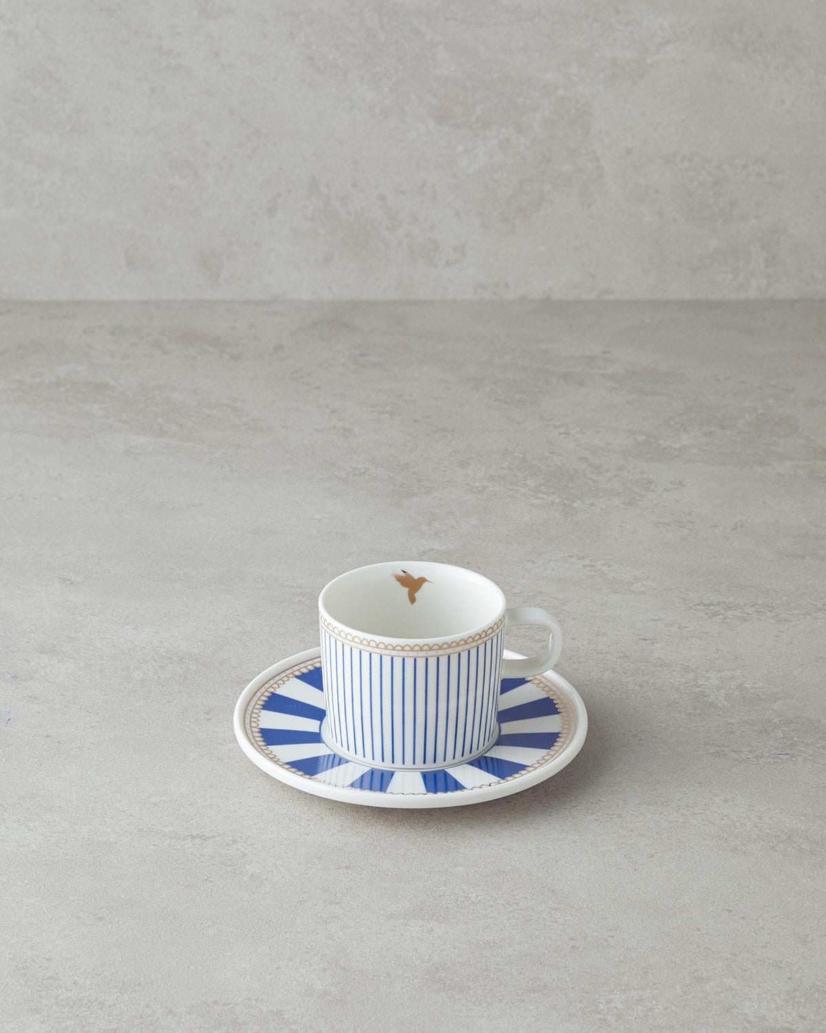 Effect Сервиз За Чай 4 части за 2 души Костен порцелан 200 мл Морскосин