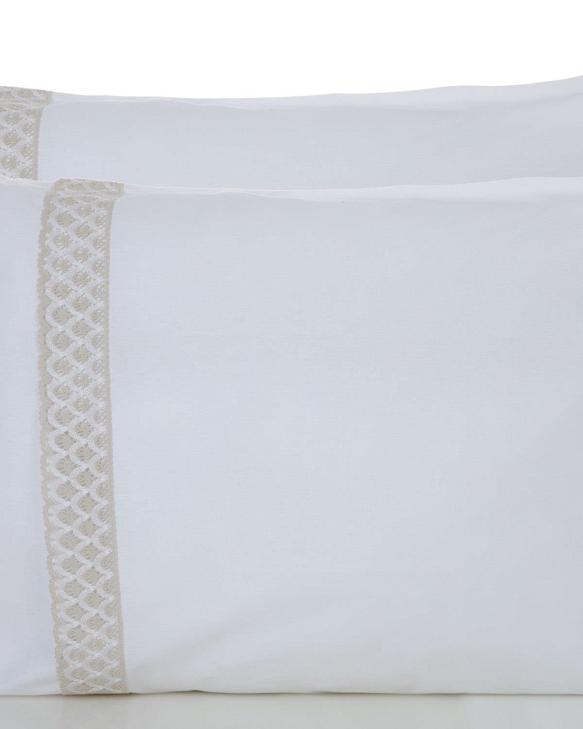 Eggy Калъфка За Възглавница 2 бр. С дантела 50x70 см Бежов