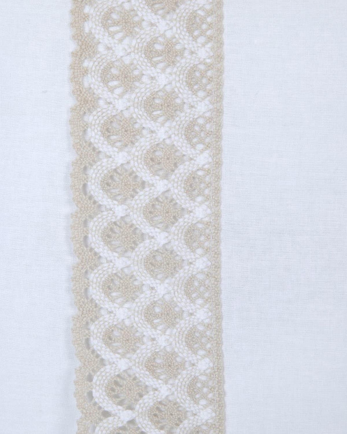 Eggy Калъфка За Възглавница 2 бр. С дантела 50x70 см Бежов