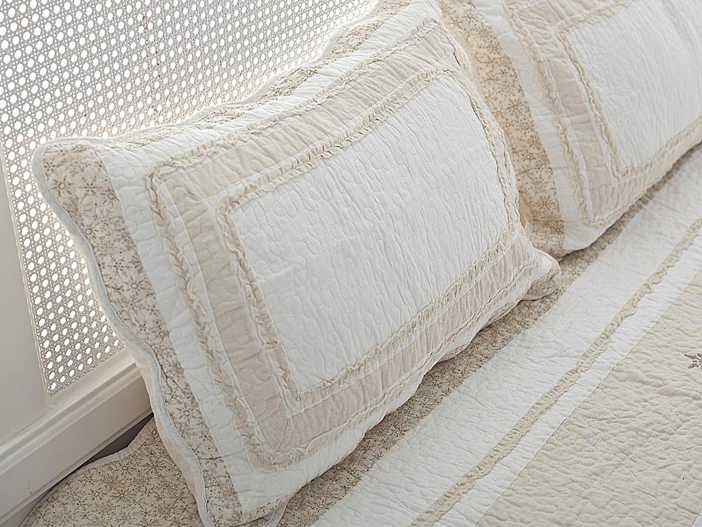 Eldora ПОКРИВКА ЗА ЛЕГЛО К Двоен Бродирани 240x260 cm Beige
