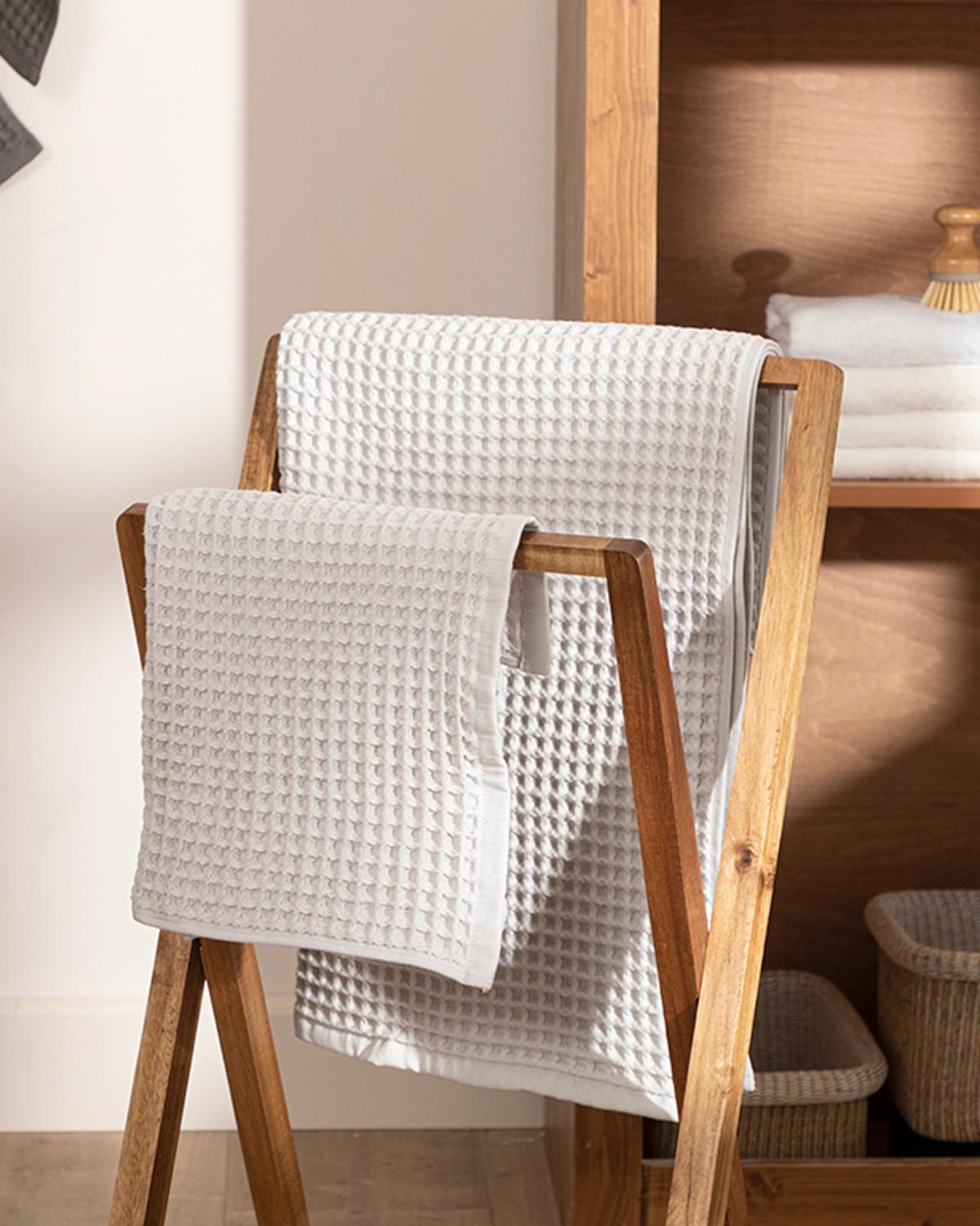 Elegance Комплект Кърпи За Баня 2 бр. Вафлена структура 41x76 см + 71x142 см Светлосив