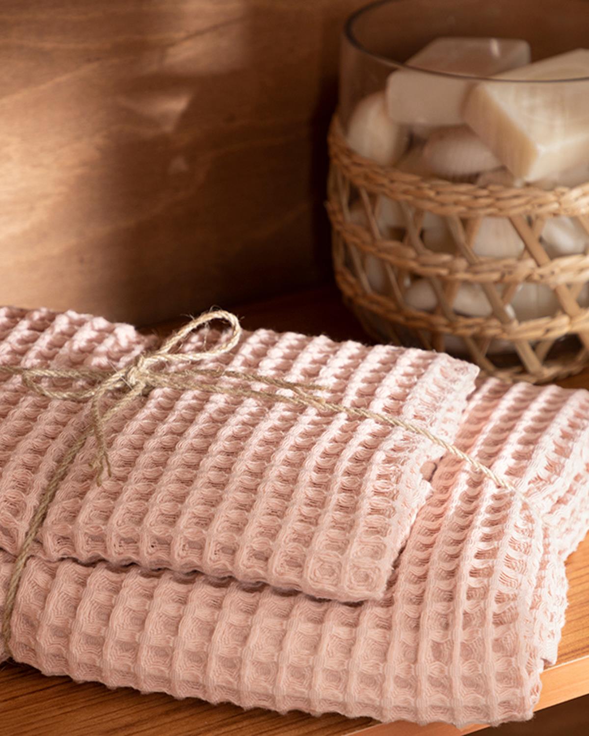 Elegance Комплект Кърпи За Баня 2 бр. Вафлена структура 41x76 см + 71x142 см Нюд