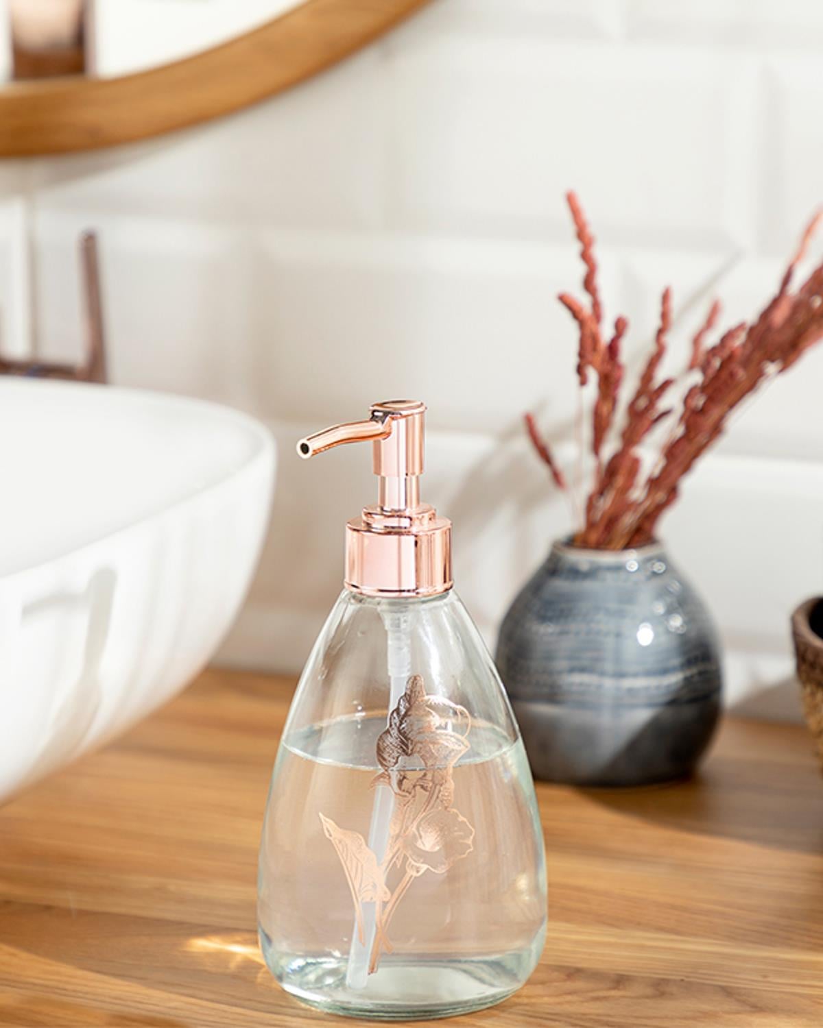 Elegance Дозатор За Течен Сапун За Баня 9x19 cm Розово златен..