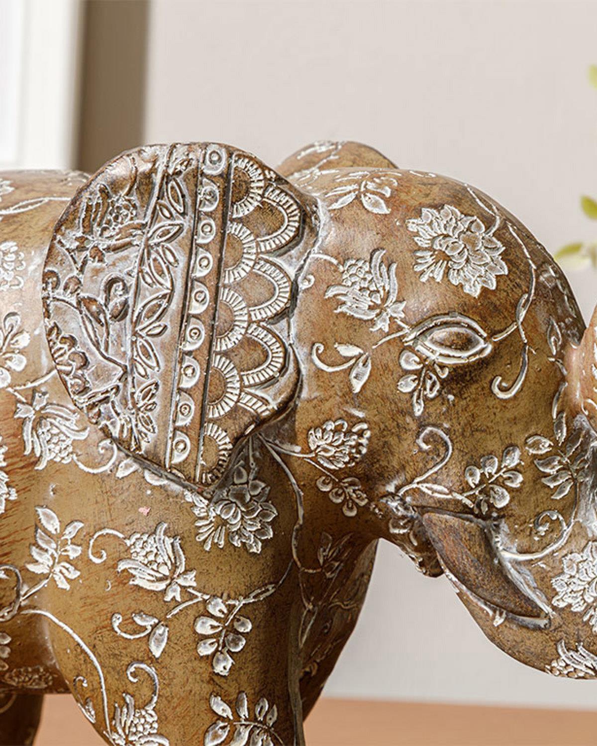 Elephant Дрънкулка Полирезин, Светлокафяво., 24 X 9 X 16,5 Cm