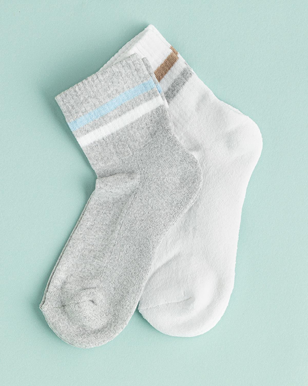 Elisa Спортни Чорапи Дамски 2 Бр., Памучен Полиестер, Екру-Сиво, 36-40