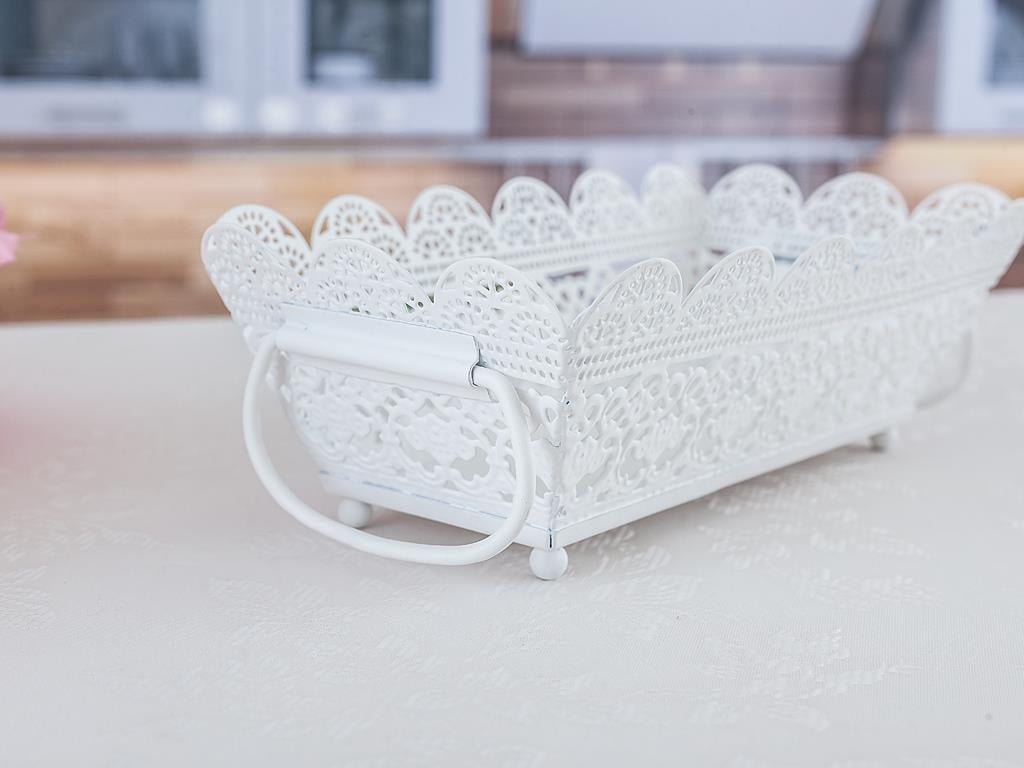 Emma ТАБЛА Ковано желязо 22,0x11,5x9,0 cm White