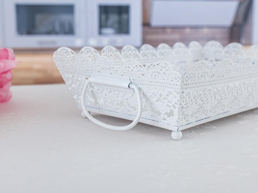 Emma ТАБЛА Ковано желязо 29,5x18,5x9,0 cm White