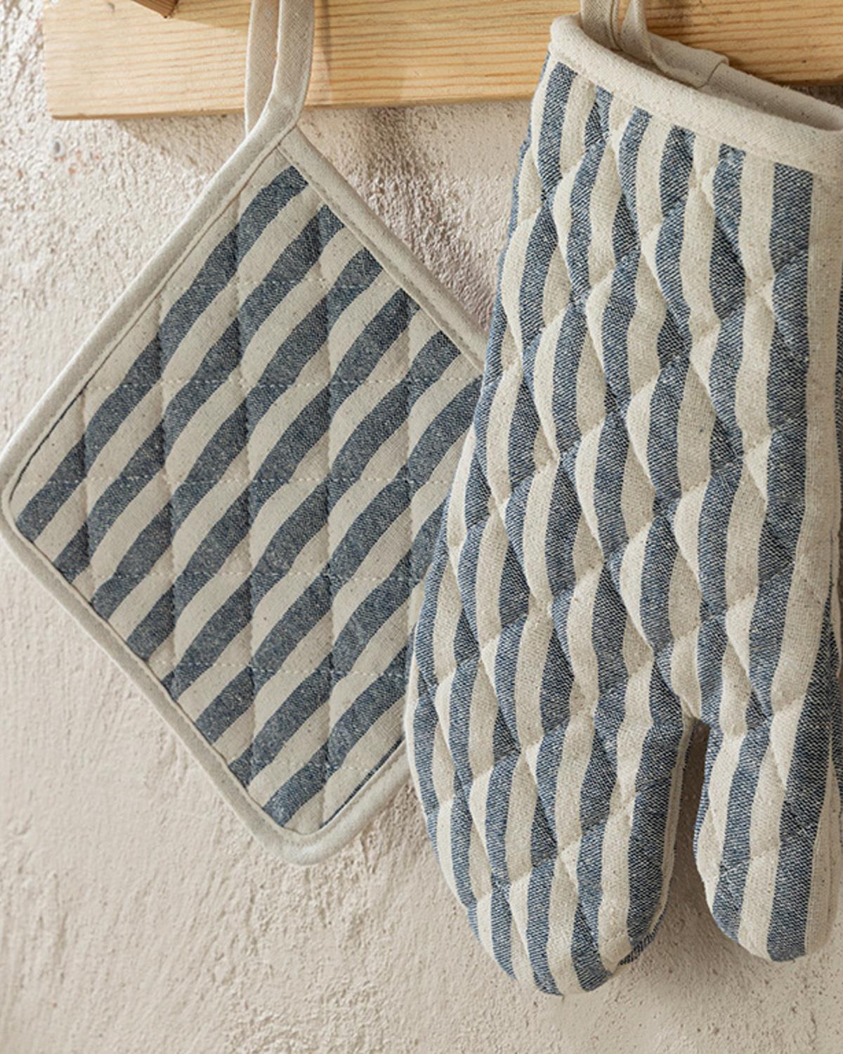 Enjoy Комплект Кухненски Престилки 3 Бр., Памучен, Тъмно Синьо, 60X75 Cm