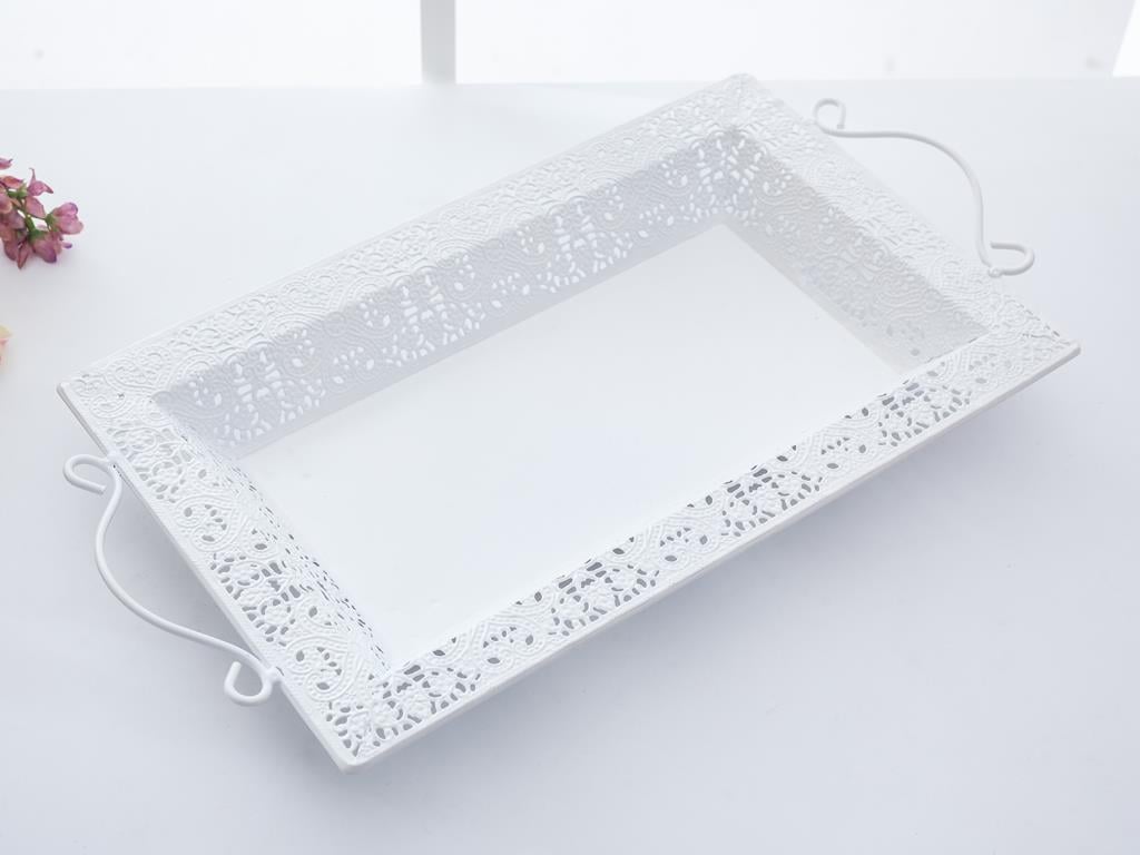 Erica ТАБЛА Правоъгълна Метален 38x24 cm White