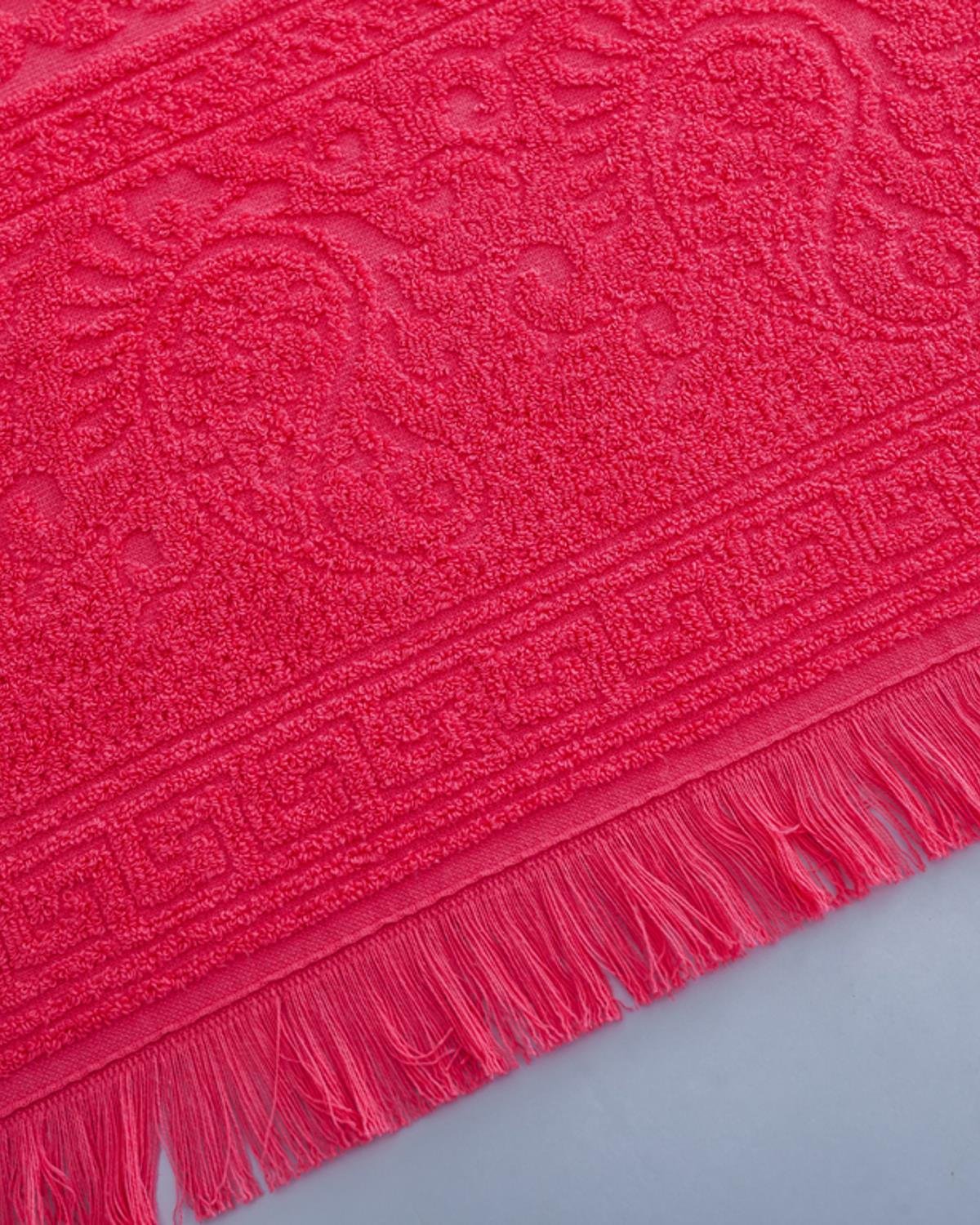Ethnic Кърпа За Лице Жакардов 50x76 см Бонбонено розово