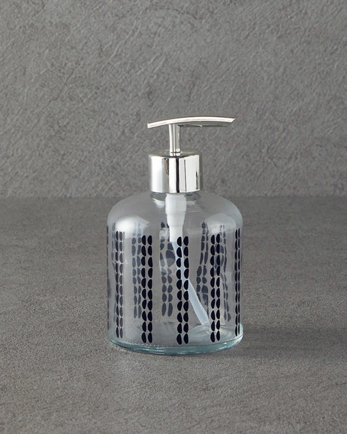 Evalina Glass Liquid Soap Dispense 8x14 cm Silver.