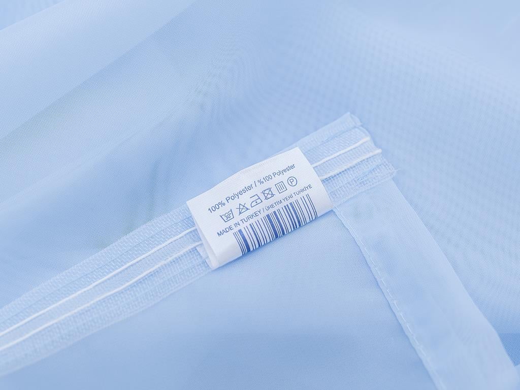 Evelyn Weaved Tulle Curtain Blue