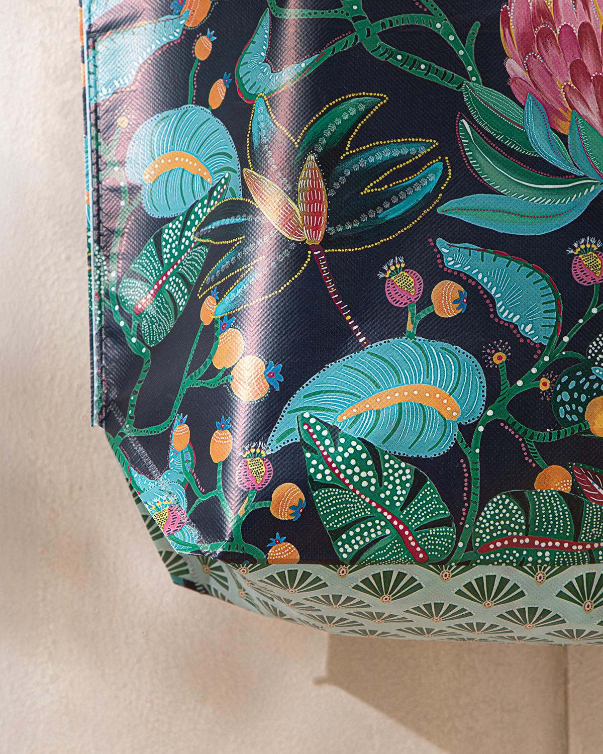 Exotic Leaves Чанта За Пазаруване 54,5x38 cm Виолетов..