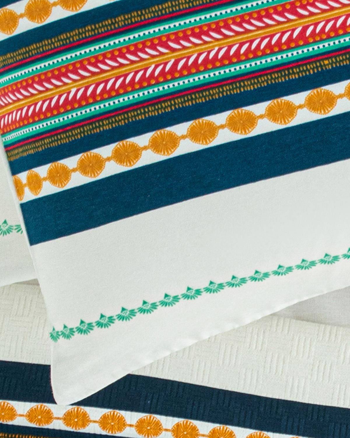 Exotic Stripes Калъфка За Възглавница 2 бр. Лесно за гладене 50x70 см Морскосин