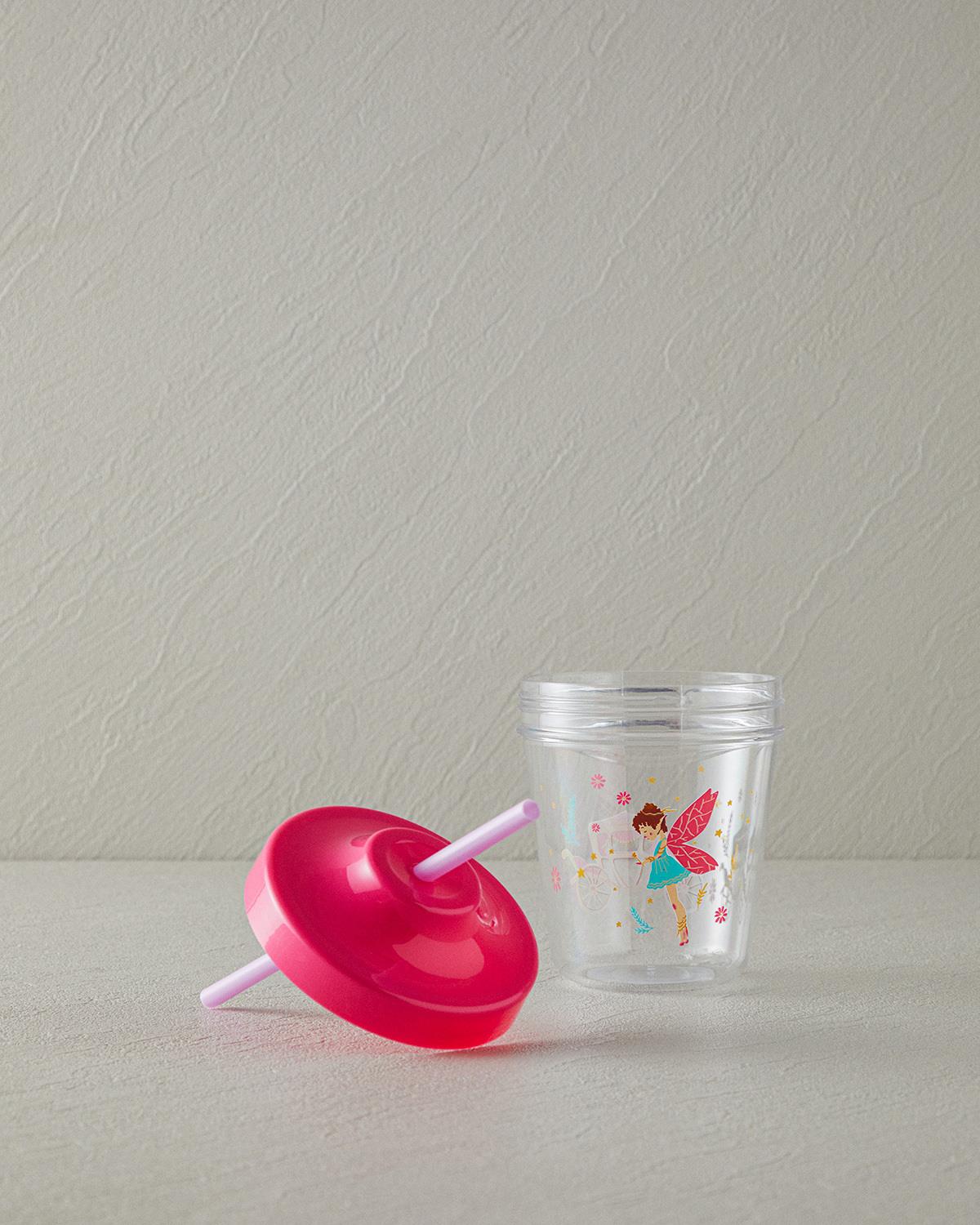 Fairy Tritan Kids Bottle With Straw 350 ml Pink