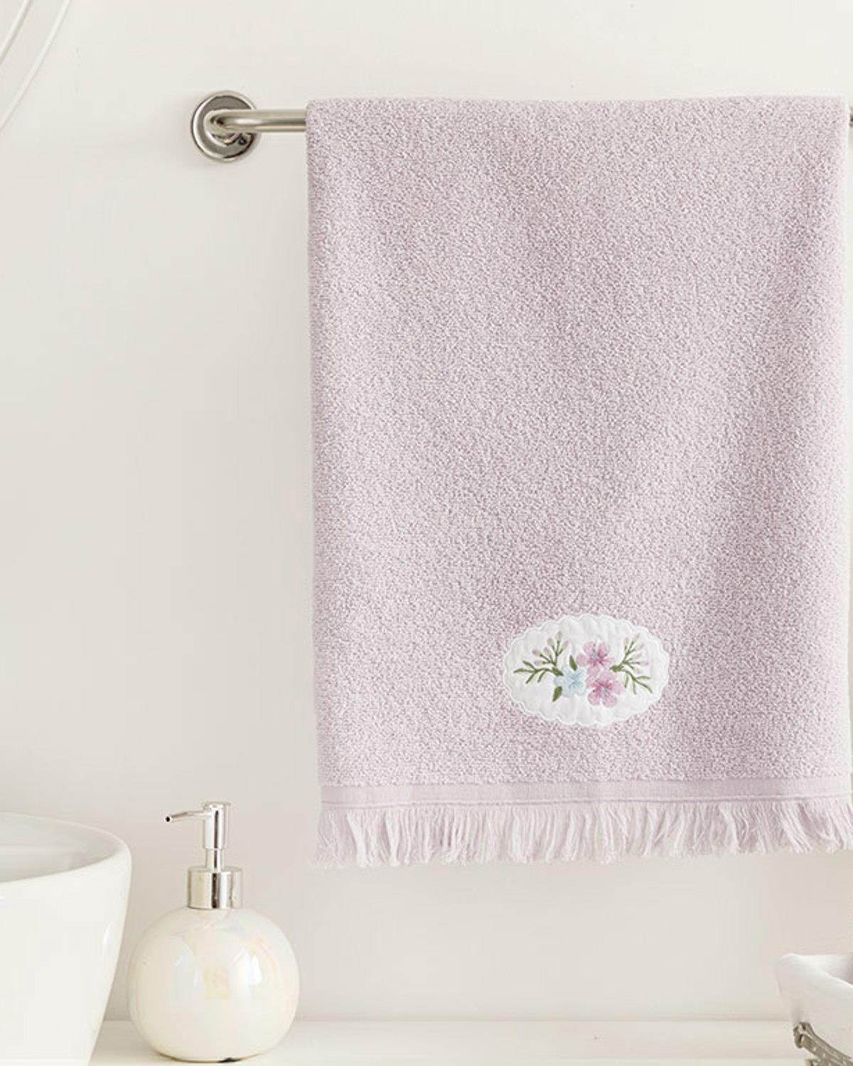 Fancy Flowers Хавлия За Лице Бродирани, Люляк., 50 X 76 Cm