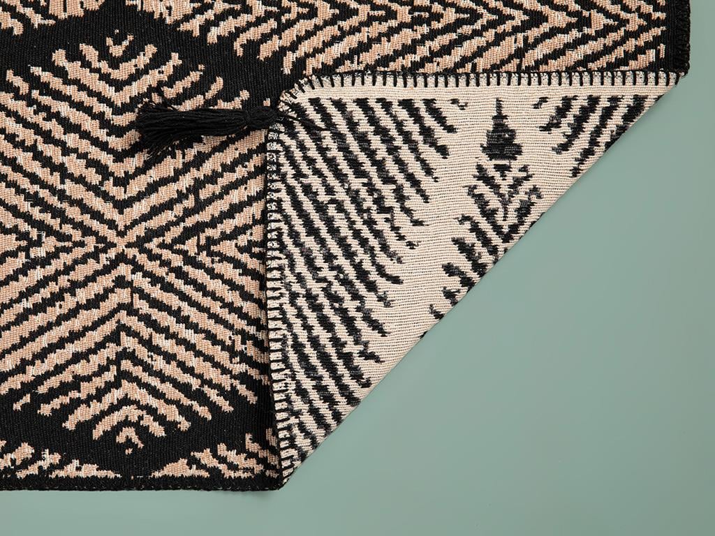 Fancy Odes Килим Тъкан, Бежово-Черно, 80 X 150 Cm