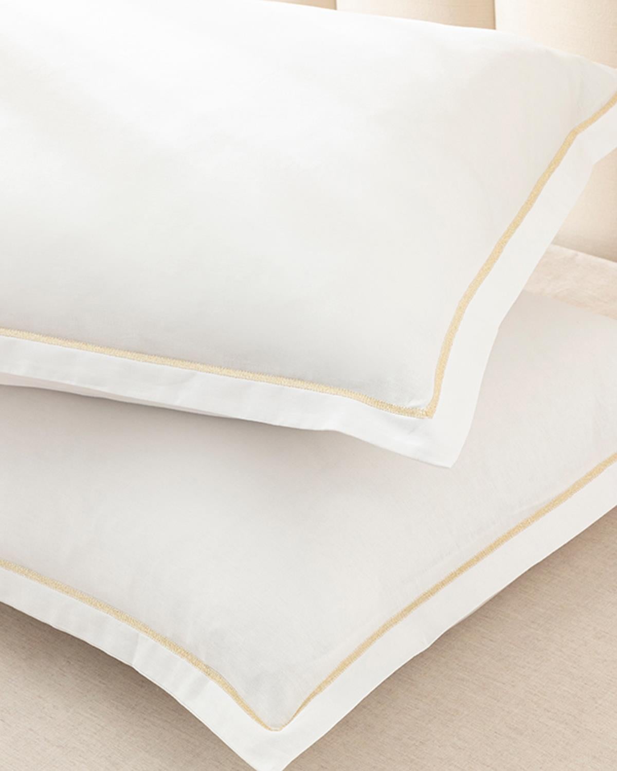 Fancy Plain Калъфка За Възглавница Двоен с ушенце Памучен с брокат 50x70 см Бял