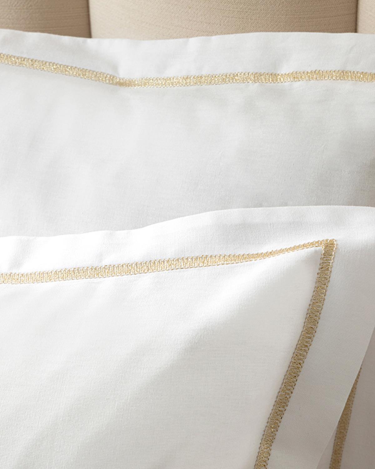 Fancy Plain Калъфка За Възглавница Двоен с ушенце Памучен с брокат 50x70 см Бял