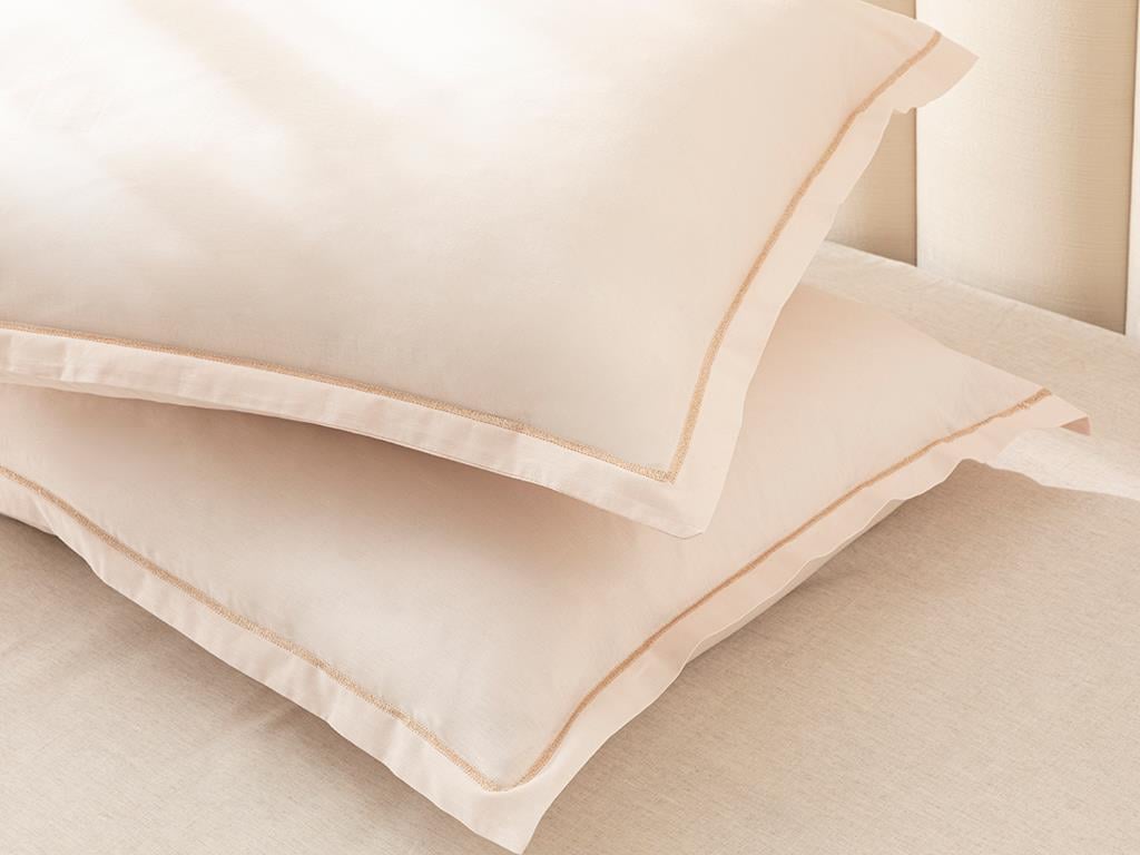 Fancy Plain Калъфка За Възглавница Двоен с ушенце Памучен с брокат 50x70 см Бледорозов..