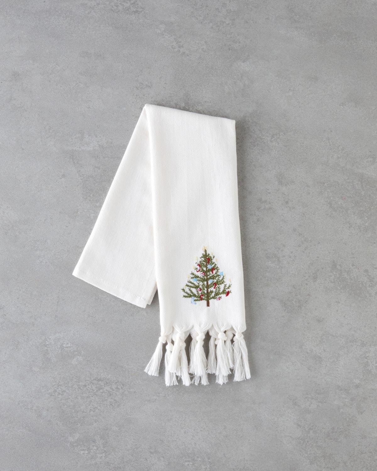 Fancy Tree Кърпа За Сушене Памук 30x50 см Бял