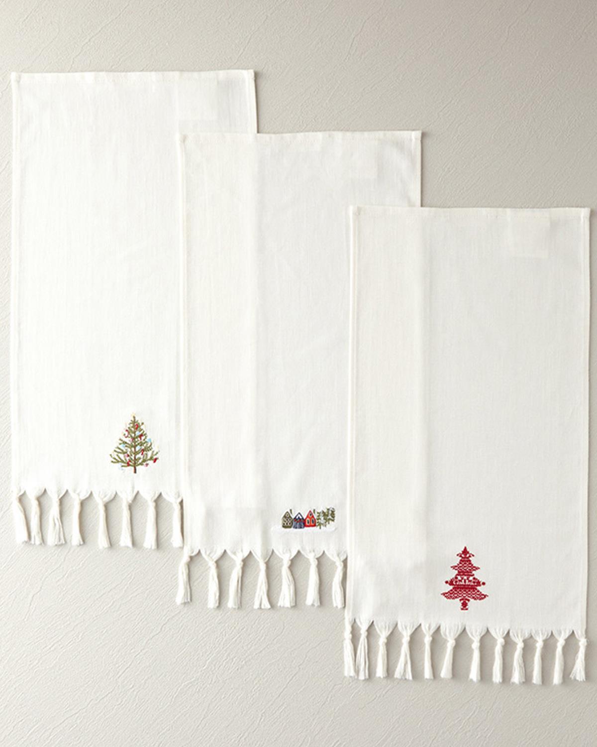 Fancy Tree Кърпа За Сушене Памук 30x50 см Бял