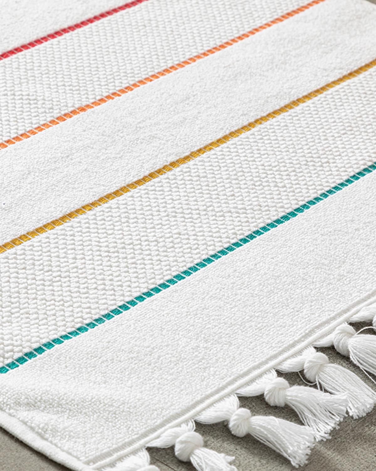 Farah Кърпа За Крака Жакардов Памучен 50x70 см Бял