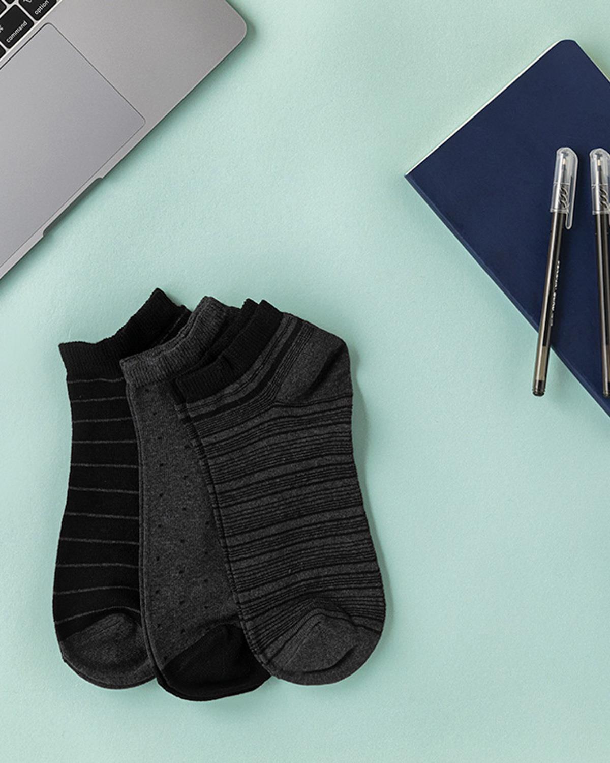 Felix Чорапи Мъжки 3 Бр., Памучен Полиестер, Антрацит-Черно, 40-44