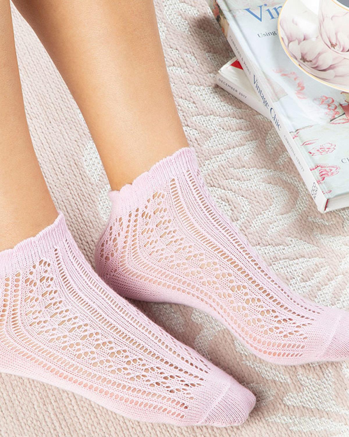 Fishnet Чорапи Памук Стандартен Светлорозов..