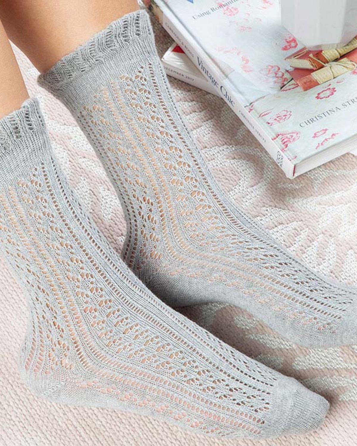 Fishnet Long Чорапи Памук Стандартен Сив