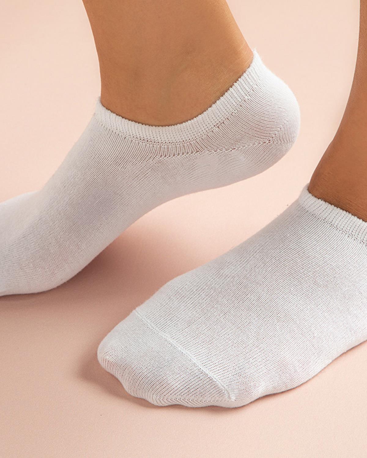 Fitted Чорапи За Маратонки Жена Памук 36-40 Бял