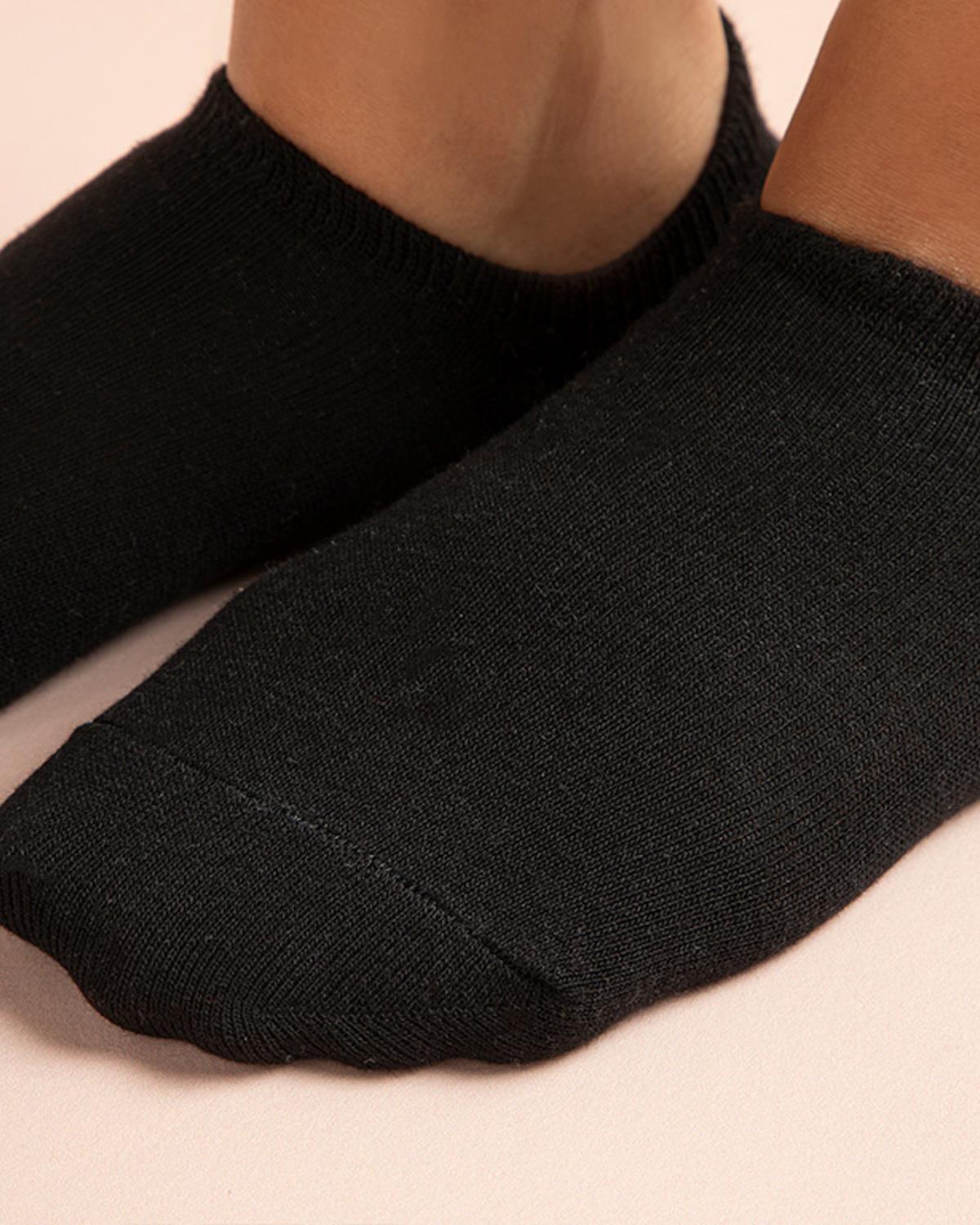 Fitted Чорапи За Маратонки Дамски, Памучен, Черно, 36-40