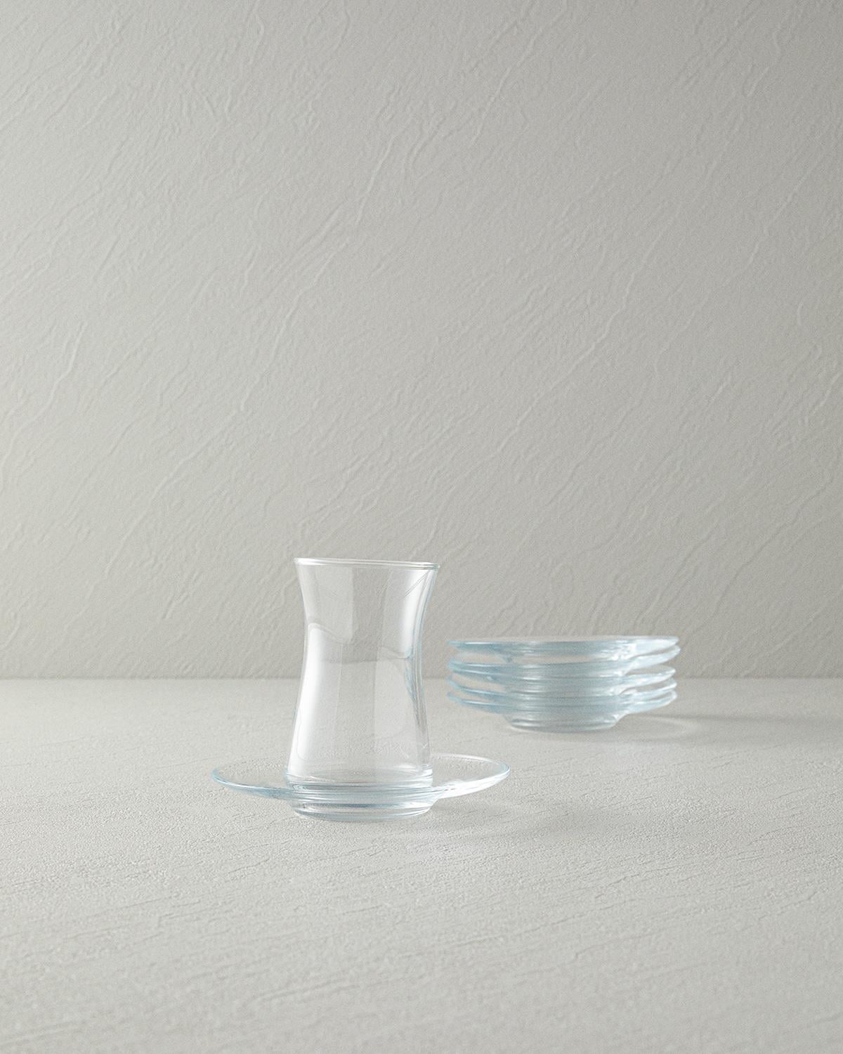 Fitted Glass 6 pcs Tea Plate 12 cm Transparent
