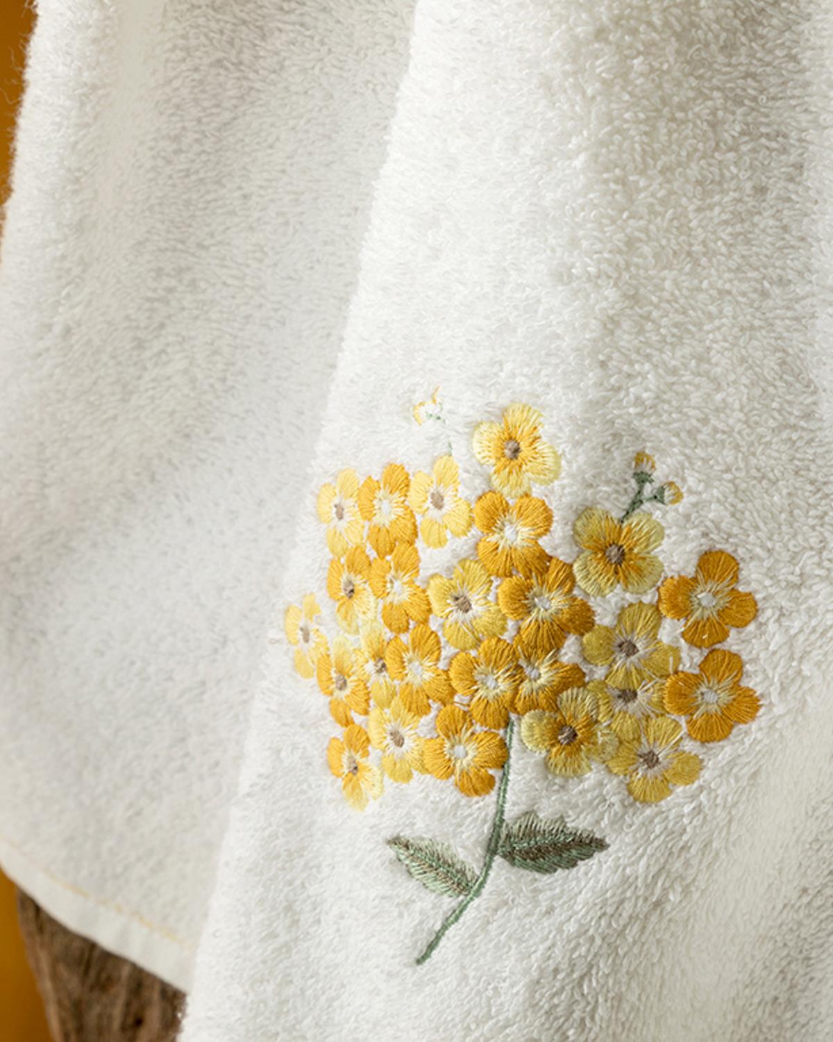 Fleur Кърпа За Лице С бродерия Памучен 50x70 см Бял